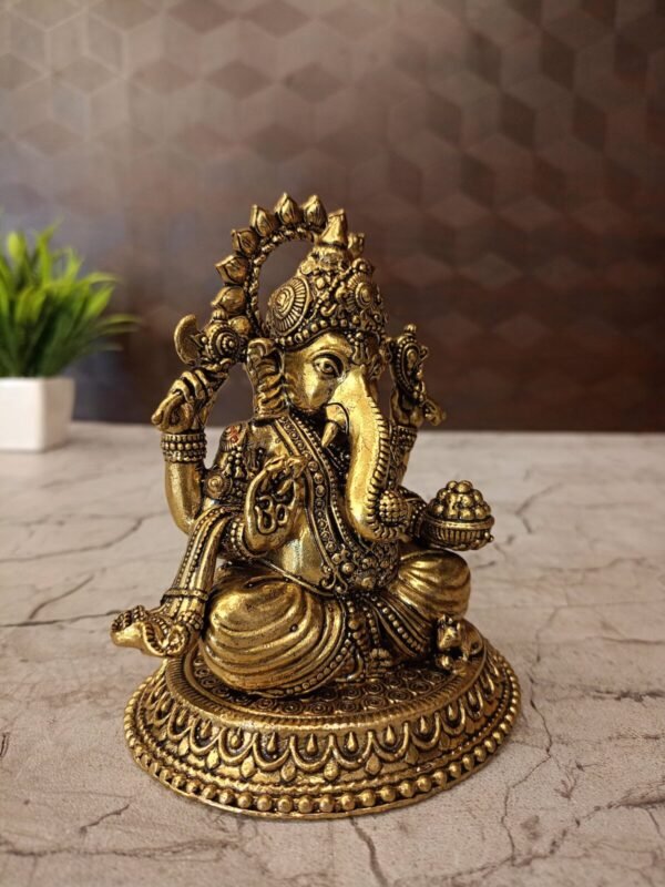 Buy Brass fine art Ganapthy on oval base at  Manufacturer price Moradabad ,India - Image 4