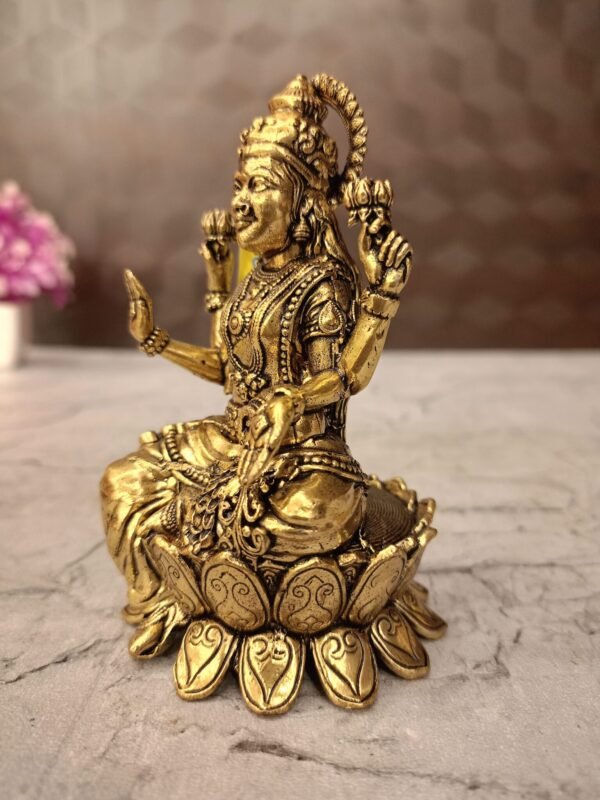 Buy Brass Fine Art Lakshmi Idol at Wholesale Market Hyderabad, India | 100% Pure Brass Idols Suppliers - Image 3