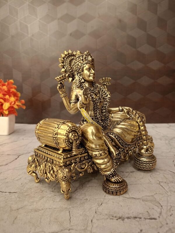 Buy Brass Fine Art Lakshmi Sitting on Sofa at Manufacturer Price Bangalore, India | 100% Pure Brass Idols Manufacturer - Image 2