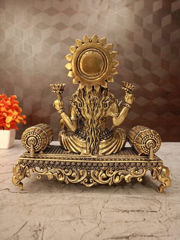 Buy Brass Fine Art Lakshmi Sitting on Sofa at Manufacturer Price Bangalore, India | 100% Pure Brass Idols Manufacturer - Image 4