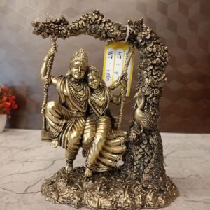 Brass Fine art Radha Krishna on Swing VGO BRASS Source for Unique Brass Idols