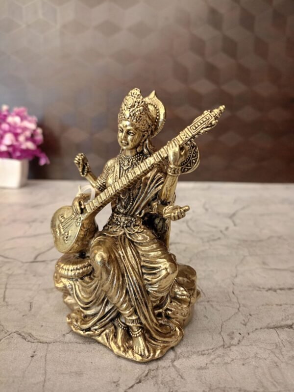 Buy Brass Fine Art Saraswathi Idol at Wholesale Price Chennai, India | 100% Pure Brass Idols Wholesale Dealer - Image 2