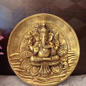 Brass Ganesha Circular Plate at Manufacturer