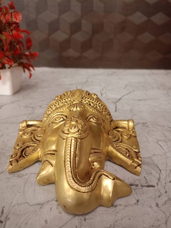 Buy Brass Ganesha Face Wall Mount at Manufacturer price Moradbad,India | 100% Pure Brass Idols Manufacturer - Image 4