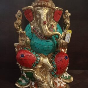 Brass Ganesha Sitting on Lotus Base