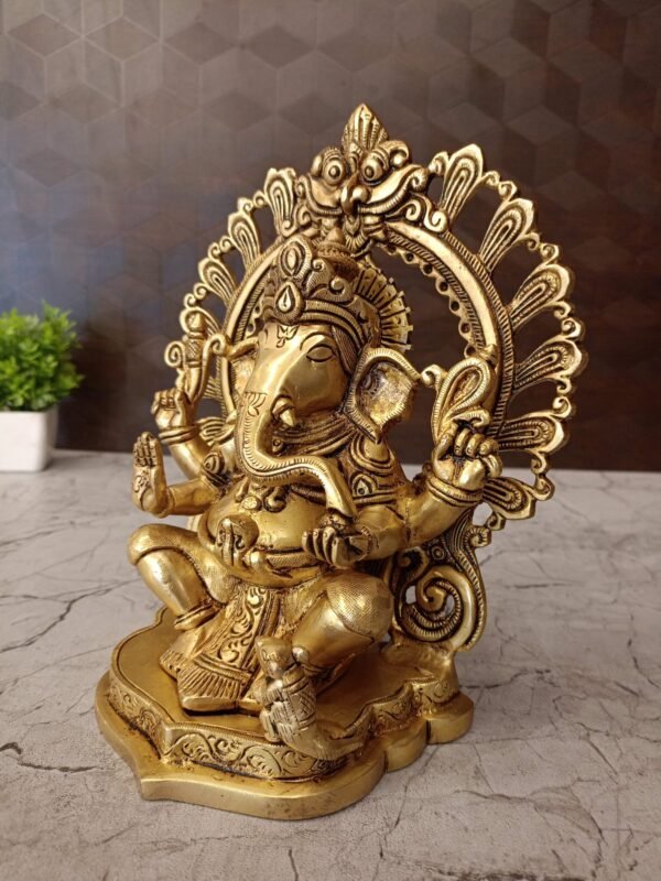 Buy Brass Ganesha with Thiruvachi at Manufacturer Price Kolkatta, India | 100% Pure Brass Idols Manufacturer - Image 4