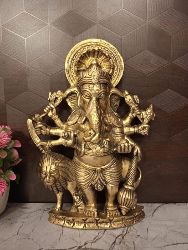 Brass Kanthirsti Ganesha Wall Mount ,Wholesaler  Unique Brass Art