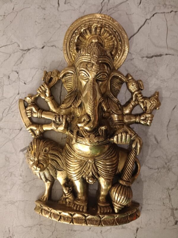 Buy Brass Kanthirsti Ganesha Wall Mount at Wholesale Dealer Delhi, India| 100% Pure Brass Idol Manufacturer - Image 3