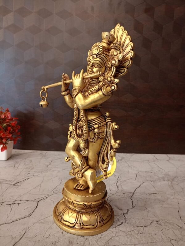 Buy Brass Krishna Idol at Manufacturer Price Bangalore, India | 100% Pure Brass Idols Suppliers - Image 3