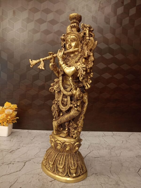Buy Brass Krishna Idol at Wholesale Price Coimbatore, India | 100% Pure Brass Idols Supplier - Image 3
