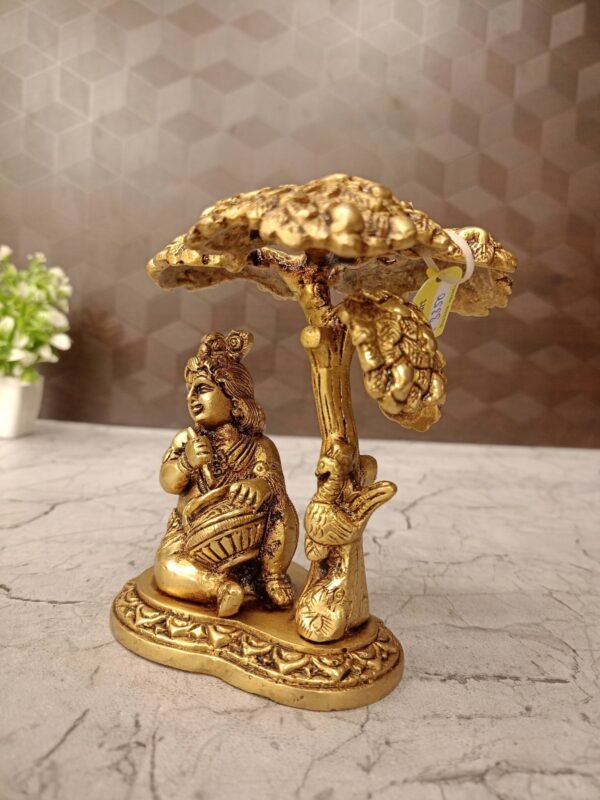 Buy Brass Krishna Idol with Pot Under Tree at Wholesale Dealer Jaipur,India |100% Pure Brass Idols Manufacturer - Image 3