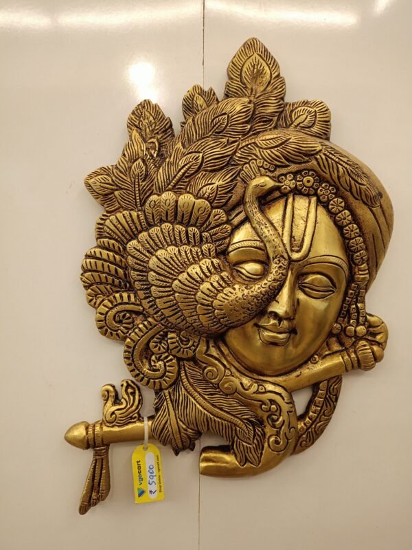 Buy Brass Krishna Peacock Wall Mount at Wholesale Price Madurai, India | 100% Pure Brass Idols Supplier - Image 5