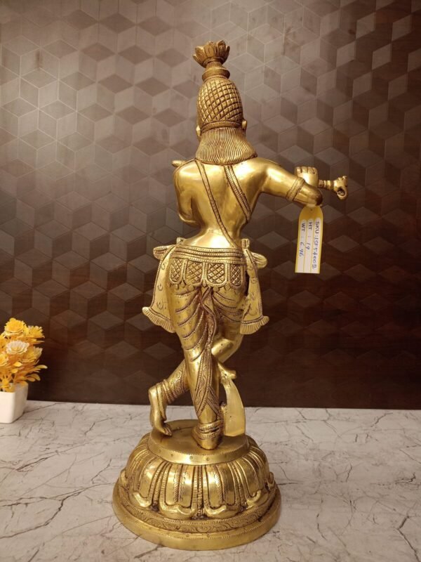 Buy Brass Lord Krishna on Lotus Base at Manufacturer Price Jaipur, India | 100% Pure Brass Manufacturer - Image 4