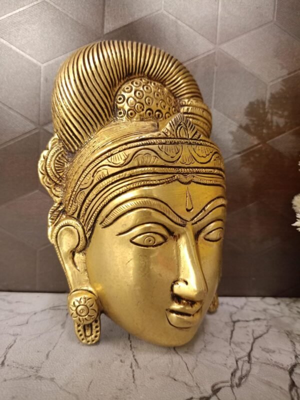Buy Brass Paravathi Face Wall Mount at Wholesale price Chennai, India | 100% Pure Brass Idols Supplier - Image 3