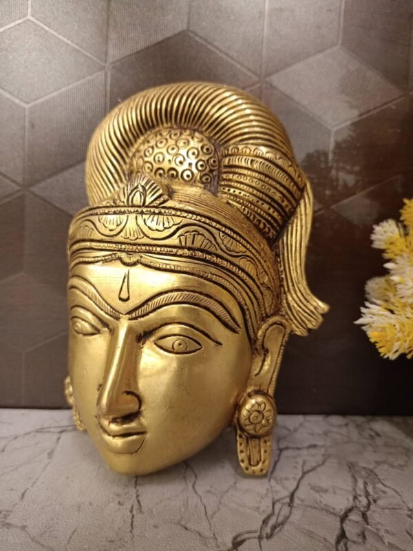 Buy Brass Paravathi Face Wall Mount at Wholesale price Chennai, India | 100% Pure Brass Idols Supplier - Image 2
