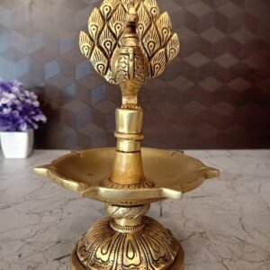 Brass Peacock Five Face Diya at Manufacturer price