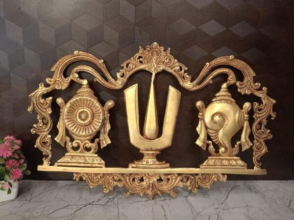 Brass Perumal Nammam Plate Wall Hanging at Wholesale Price