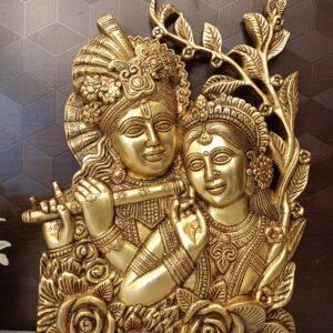 Buy Brass Radha Krishna Wall Mount with Floral Design at Wholesale Market ,Thanjavur