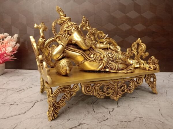 Buy Brass Reclining Ganesha from Wholesale Dealer Coimbatore, India | 100% Pure Brass Idols Suppliers - Image 2