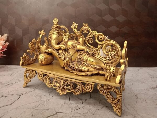 Buy Brass Reclining Ganesha from Wholesale Dealer Coimbatore, India | 100% Pure Brass Idols Suppliers - Image 3