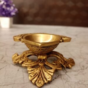 Brass Single Face Agal Diya with Designer Base at Manufacturer Price