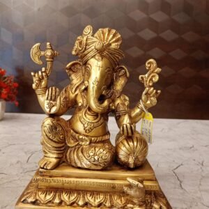 Brass Turban Ganesha on Sofa Wholesale dealer VGO BRASS