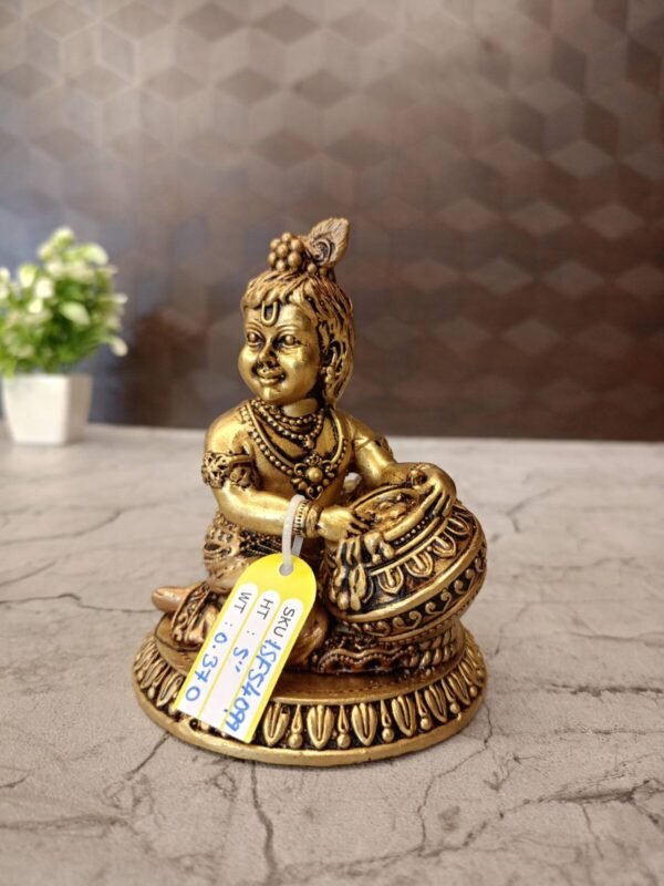 Brass Vennai Krishna fine art idol