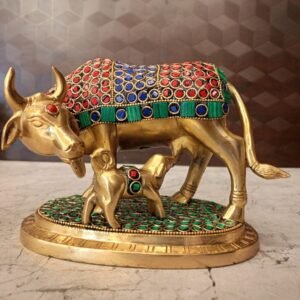 Brass Gomatha Idol Stone Finish at Wholesale Market Chennai, India
