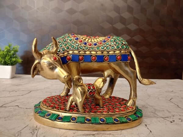 Buy Brass Gomatha Idol Stone Finish at Best Price Chennai, India | 100 % Pure Brass Idols Supplier - Image 2