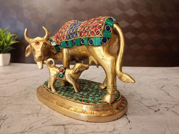 Buy Brass Gomatha Idol Stone Finish at Wholesale Market Chennai, India | 100% Pure Brass Idols Supplier - Image 3