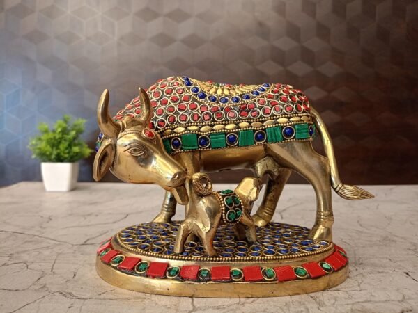 Buy Brass Gomatha Idol Stone Finish at Best Price Chennai, India | 100 % Pure Brass Idols Supplier - Image 3