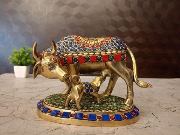 Brass Gomatha Idol Stone Finish