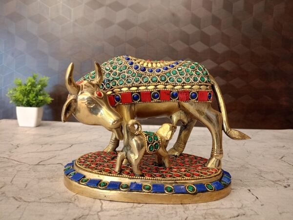 Buy Brass Gomatha Idol Stone Finish at Best Price Chennai, India | 100 % Pure Brass Idols Supplier - Image 5
