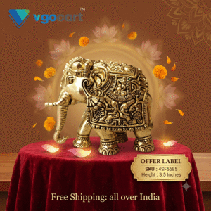 Brass Elephant Idol