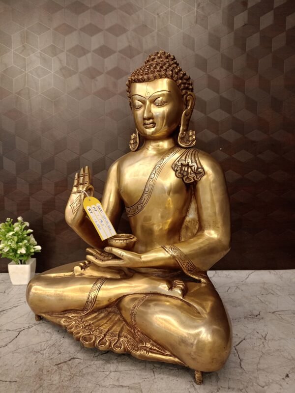 Buy Brass Buddha Statue 19.5" Antique Finish Wholesale Market Coimbatore, India | 100% Pure Brass Idols Manufacture and Supplier Tamil Nadu - Image 2