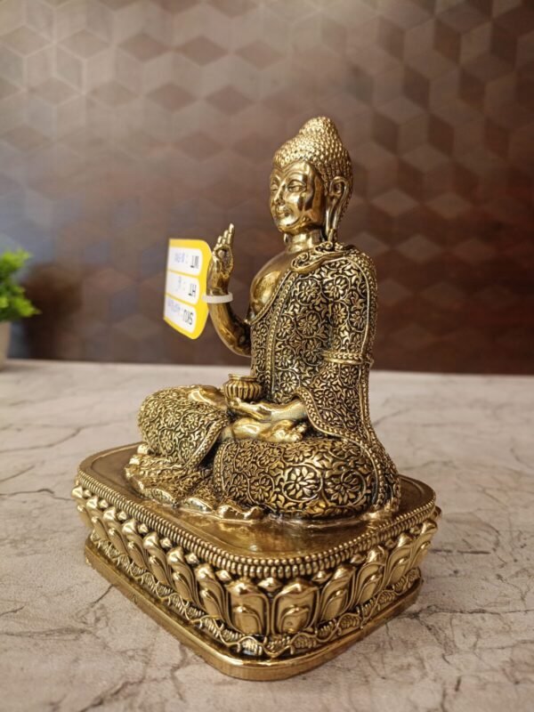 Buy Brass Fine Art Buddha Statue Antique Finish Handicraft at Wholesale Price Moradabad, India | 100% Pure Brass Idols Wholesale Supplier and Dealer Uttar Pradesh , India - Image 3