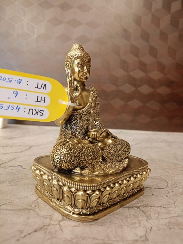 Buy Brass Fine Art Buddha Statue Antique Finish Handicraft at Wholesale Price Moradabad, India | 100% Pure Brass Idols Wholesale Supplier and Dealer Uttar Pradesh , India - Image 4