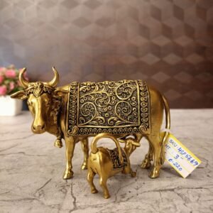 Brass Fine Art Cow and Calf Idol