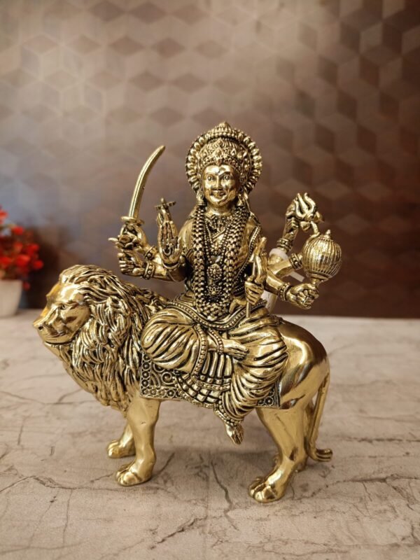 Buy Brass Fine Art Durgai Amman Idol Antique Finish Handicraft at Wholesale Price Aligarh, India