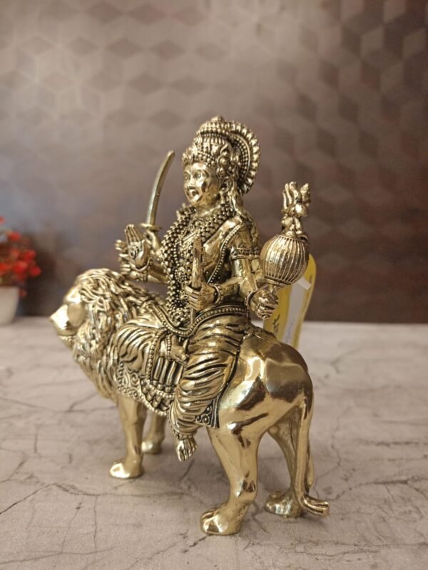 Buy Brass Fine Art Durgai Amman Idol Antique Finish Handicraft at Wholesale Price Aligarh, India | 100% Pure Brass Idols Wholesale Supplier and Dealer Uttar Pradesh , India - Image 2