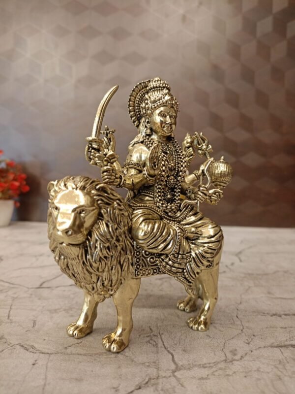 Buy Brass Fine Art Durgai Amman Idol Antique Finish Handicraft at Wholesale Price Aligarh, India | 100% Pure Brass Idols Wholesale Supplier and Dealer Uttar Pradesh , India - Image 3