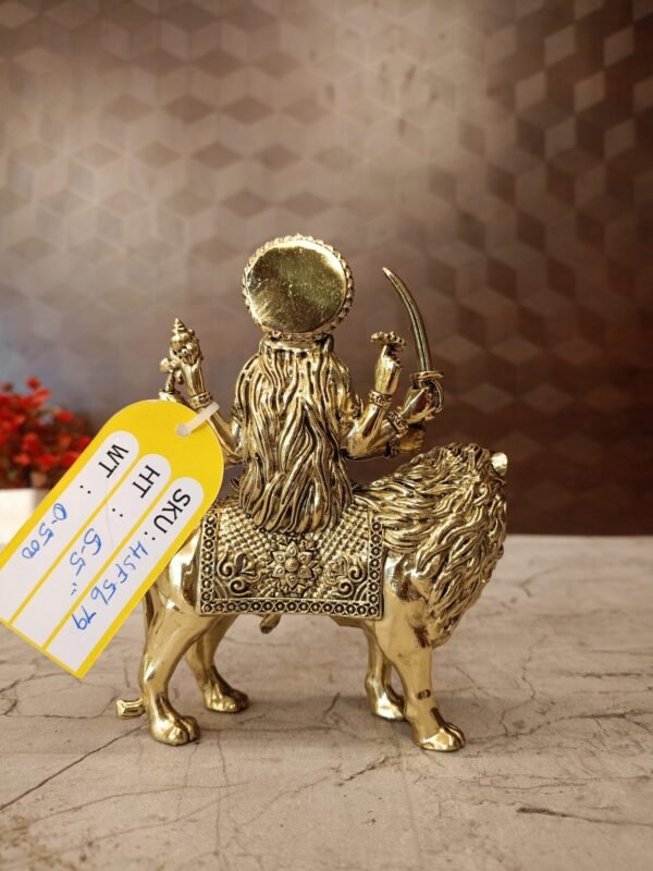 Buy Brass Fine Art Durgai Amman Idol Antique Finish Handicraft at Wholesale Price Aligarh, India | 100% Pure Brass Idols Wholesale Supplier and Dealer Uttar Pradesh , India - Image 4