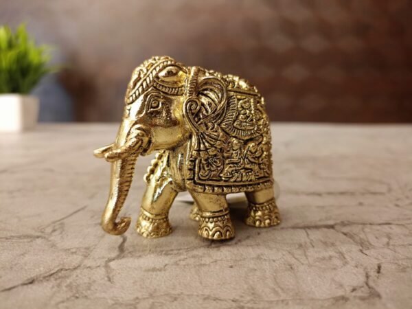 Buy Brass Fine Art Elephant Statue Antique Finish Handicraft at Manufacturer Price Coimbatore, India | 100% Pure Brass Idols Wholesale Supplier and Dealer Tamil Nadu , India - Image 2