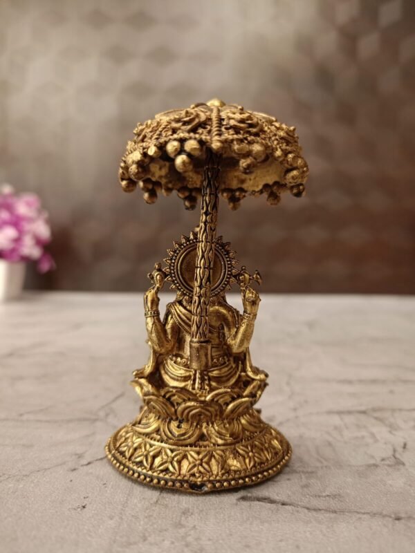 Buy Brass Fine Art Ganapathy Umberalla Idol Antique Finish Handicraft at Wholesale Price Coimbatore , India | 100% Pure Brass Idols  Manufacturer and Dealer, Tamil Nadu - Image 4