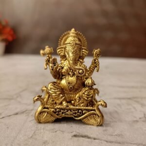 Brass Fine Art Ganesha Peacock Base Idol