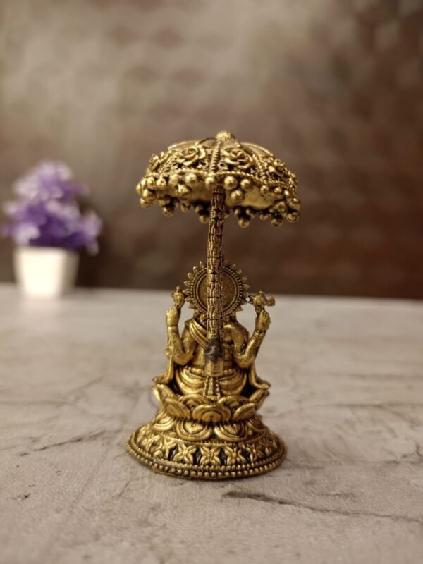 Buy Brass Fine Art Ganesha Umberalla Idol  Antique Finish Handicraft at Wholesale Supplier  Price Coimbatore , India | 100% Pure Brass Idols  Manufacturer and Dealer, Tamil Nadu - Image 4