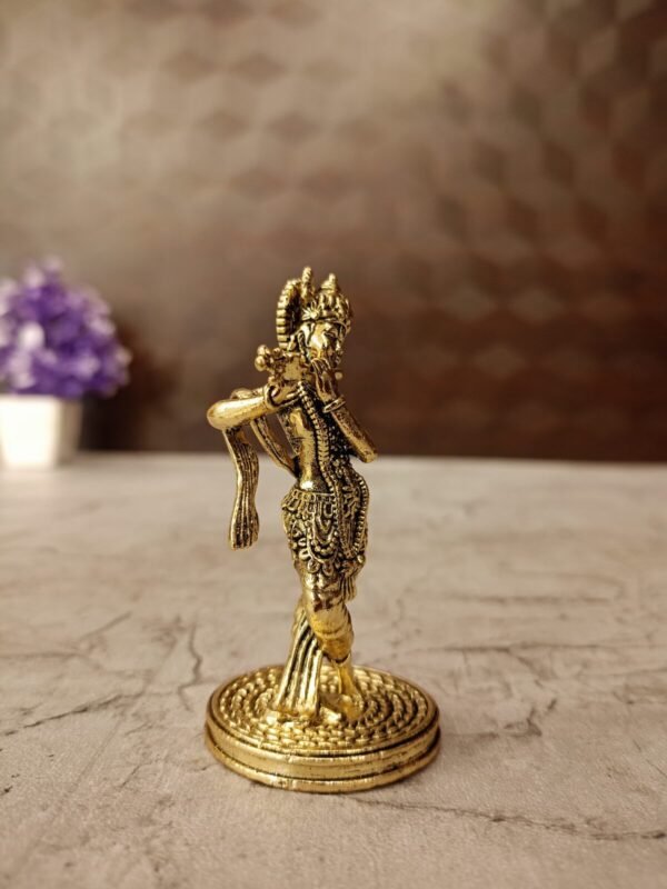 Buy Brass Fine Art Krishna idol Antique Finish Handicraft at Manufacturer Price Coimbatore , India | 100% Pure Brass Idols Wholesale Supplier and Dealer Tamil Nadu , India - Image 2