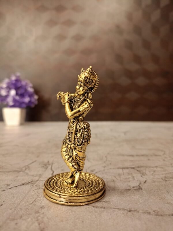 Buy Brass Fine Art Krishna idol Antique Finish Handicraft at Manufacturer Price Coimbatore , India | 100% Pure Brass Idols Wholesale Supplier and Dealer Tamil Nadu , India - Image 3