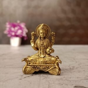 Brass Fine Art Lakshmi Peacock Base Idol