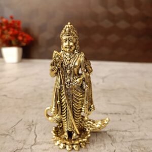 Brass Fine Art Lord Murugan Lotus Base Idol